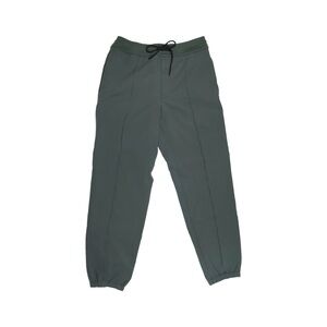 Club Monaco Mens Pleated Tech Jogger Pants Green Elastic Waist (Medium)